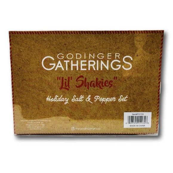 Godinger Gatherings Salt & Pepper Christmas Set Red Cardinal Holiday Ceramic - Picture 7 of 8